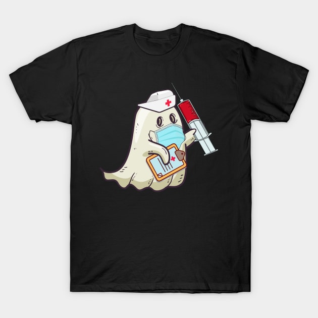 Ghost Nurse Halloween Costume T-Shirt by Happy Shirt